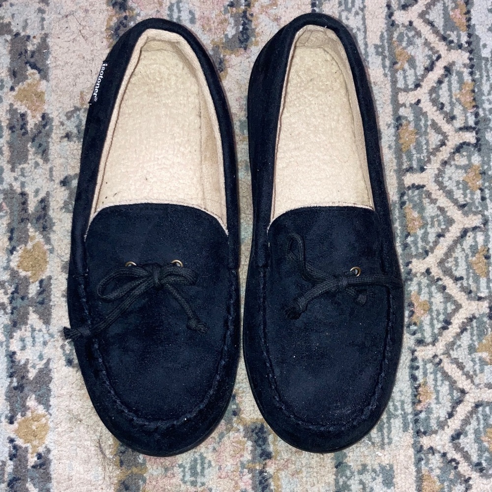 #11. Isotoner - Black Moccasin Loafers